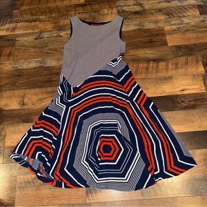 Stylish Striped Women’s Dress in Navy and Red